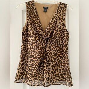 Ann Taylor Sleeveless Animal Print Blouse Size 2